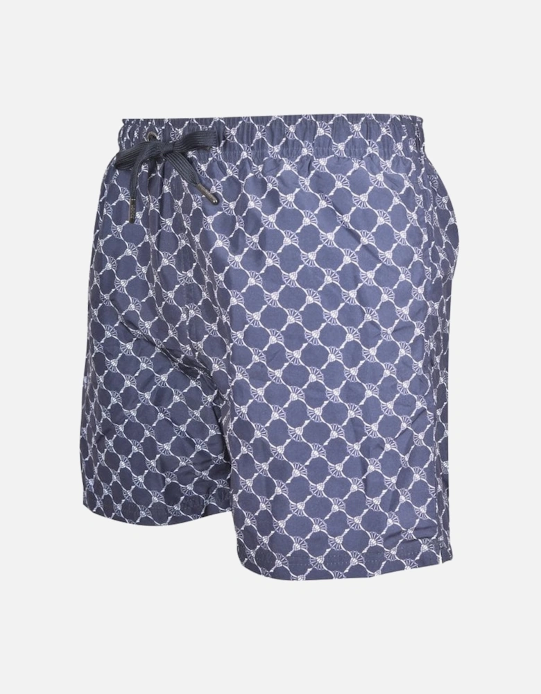 Cornflower Print Swim Shorts, Navy