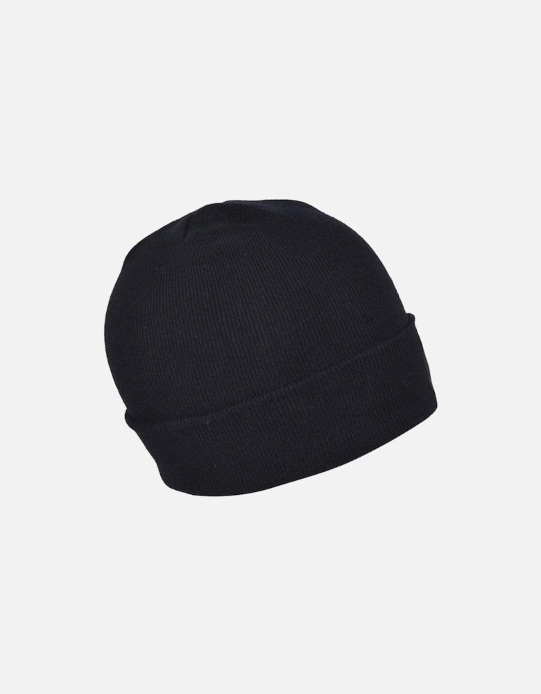 Organic Cotton Logo Patch Beanie Hat, Black