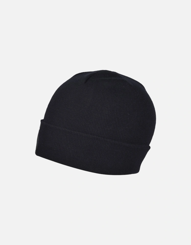 Organic Cotton Logo Patch Beanie Hat, Black