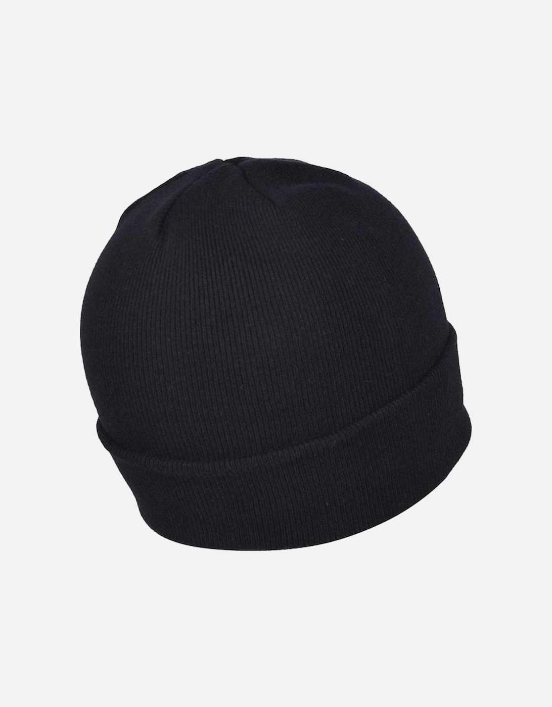 Organic Cotton Logo Patch Beanie Hat, Black