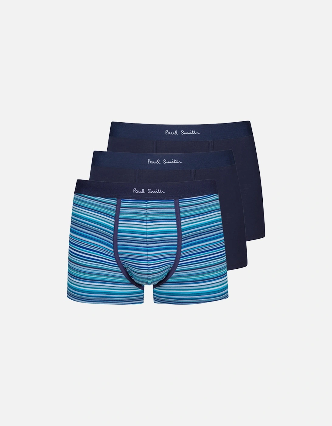 Paul Smith Men's Blue 3-Pack Signature Mix Boxer Trunks, Navy - : 32/30/31 Small