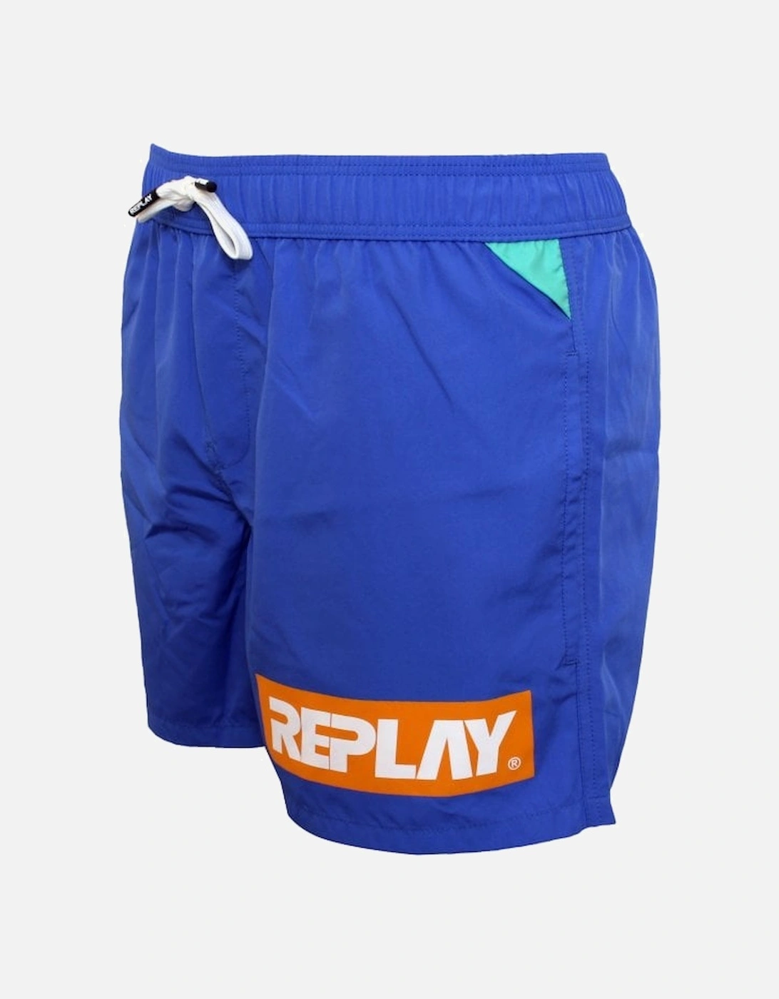 Block Logo Swim Shorts, Blue, 4 of 3