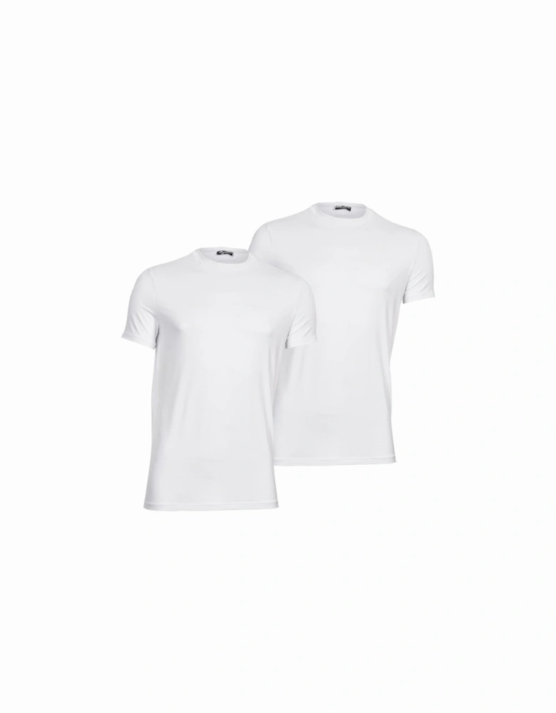 2-Pack Modal Stretch Crew-Neck T-Shirts, White