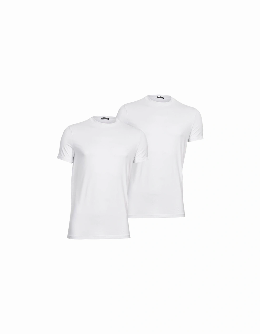 2-Pack Modal Stretch Crew-Neck T-Shirts, White, 6 of 5