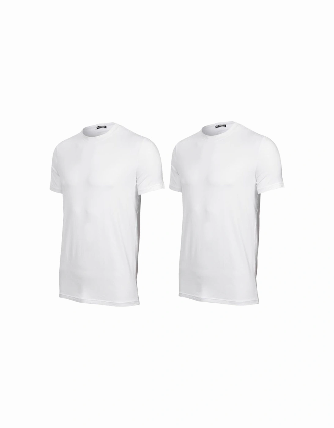 2-Pack Modal Stretch Crew-Neck T-Shirts, White