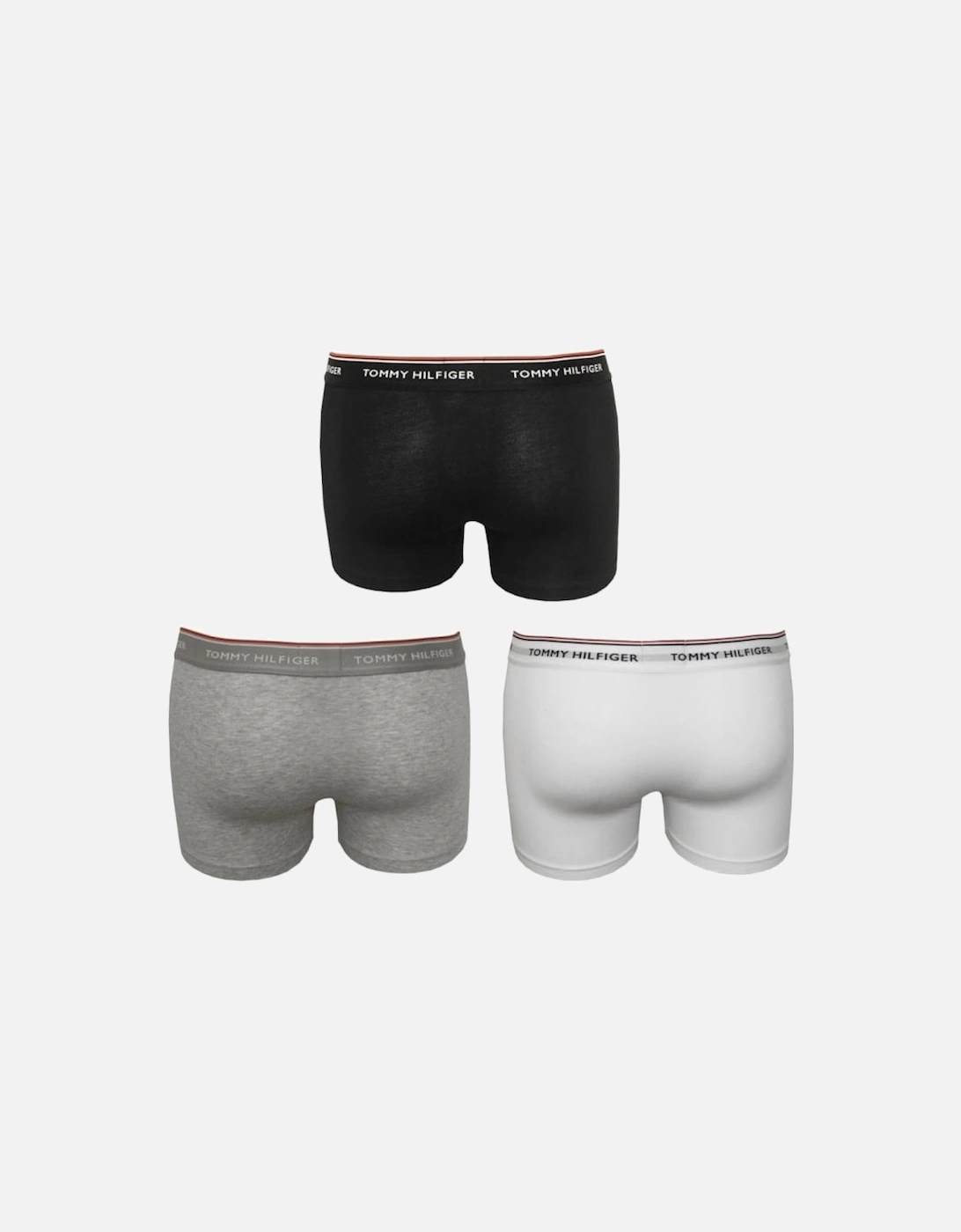 3-Pack Premium Essentials Boxer Trunks, Black/White/Grey