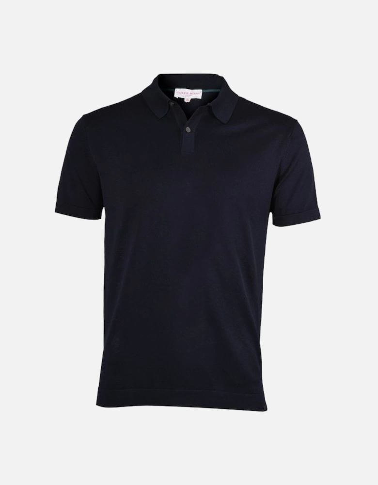 Sea Island Cotton Polo Shirt, Navy
