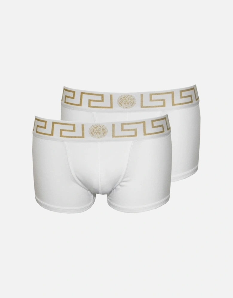 2-Pack Greca Border Boxer Trunks, White