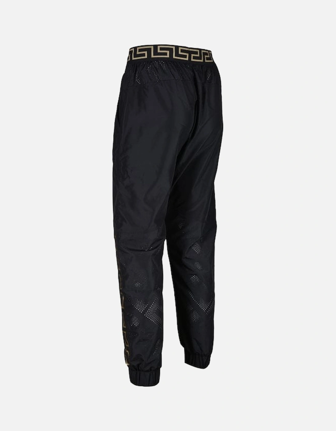 Iconic Logo Tape Technical Gym Jogging Bottoms, Black/gold