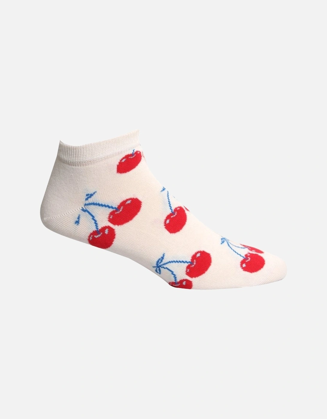 2-Pack Shooting Hearts & Cherries Trainer Socks, Navy/White