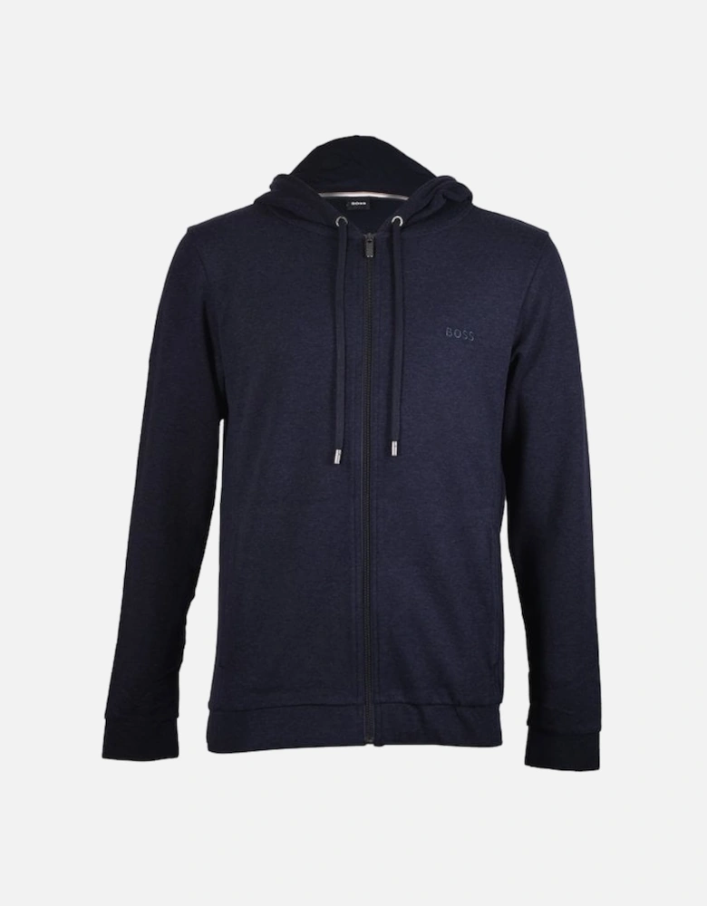 Cashmere Zip-Thru Hooded Jacket, Navy