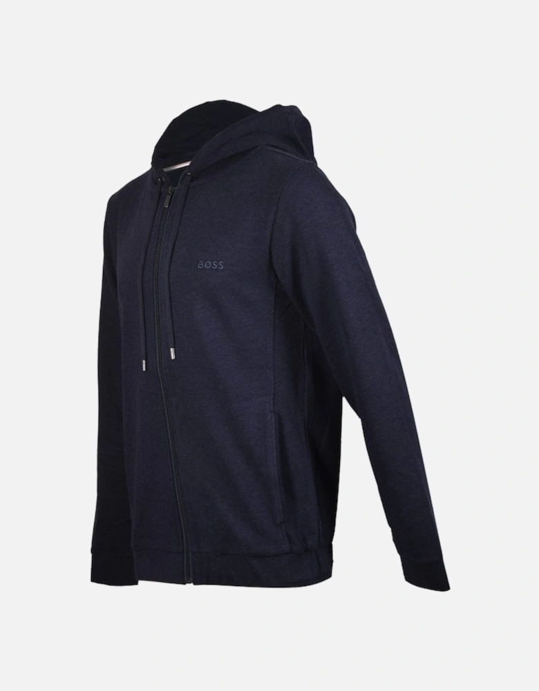 Cashmere Zip-Thru Hooded Jacket, Navy