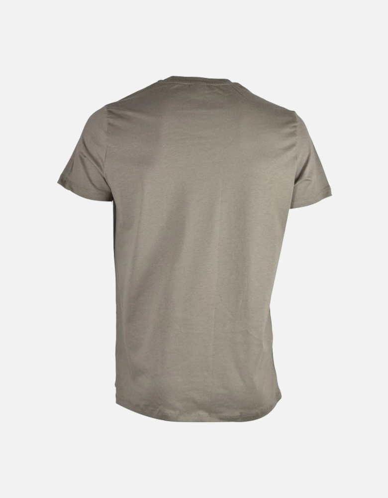 Luxe Cotton 24 Crew-Neck Loungewear T-Shirt, Khaki/white
