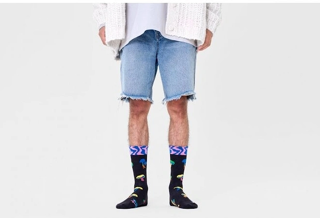 Mushroom Socks, Black/multi