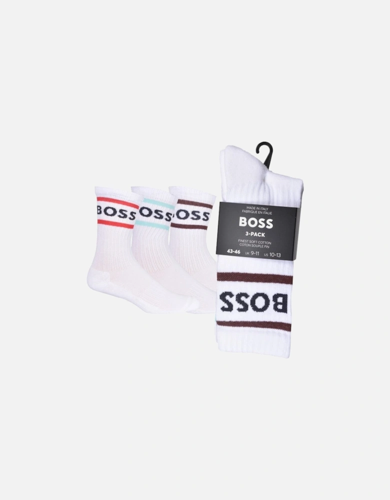 3-Pack Combed Cotton Heritage Sports Socks, White