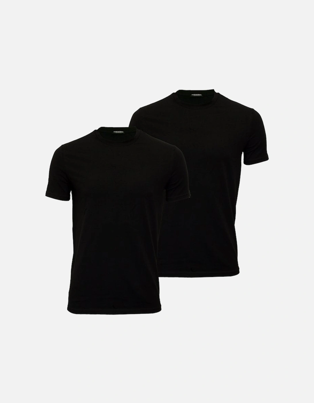 2-Pack Jersey Cotton Stretch Crew-Neck T-Shirts, Black, 6 of 5