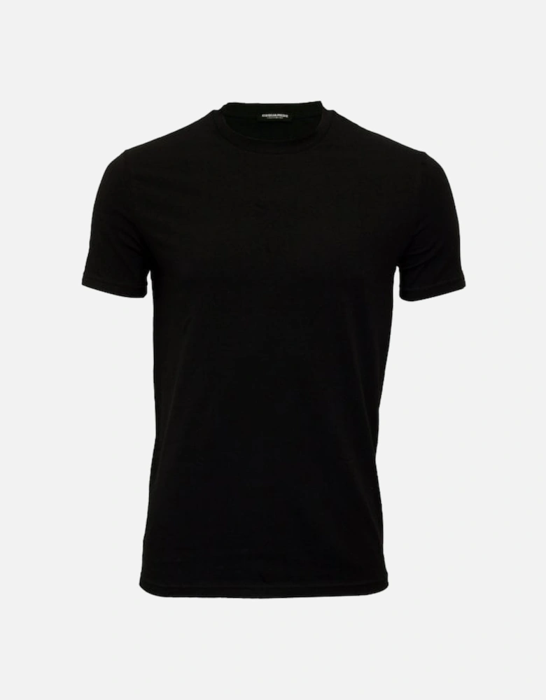 2-Pack Jersey Cotton Stretch Crew-Neck T-Shirts, Black