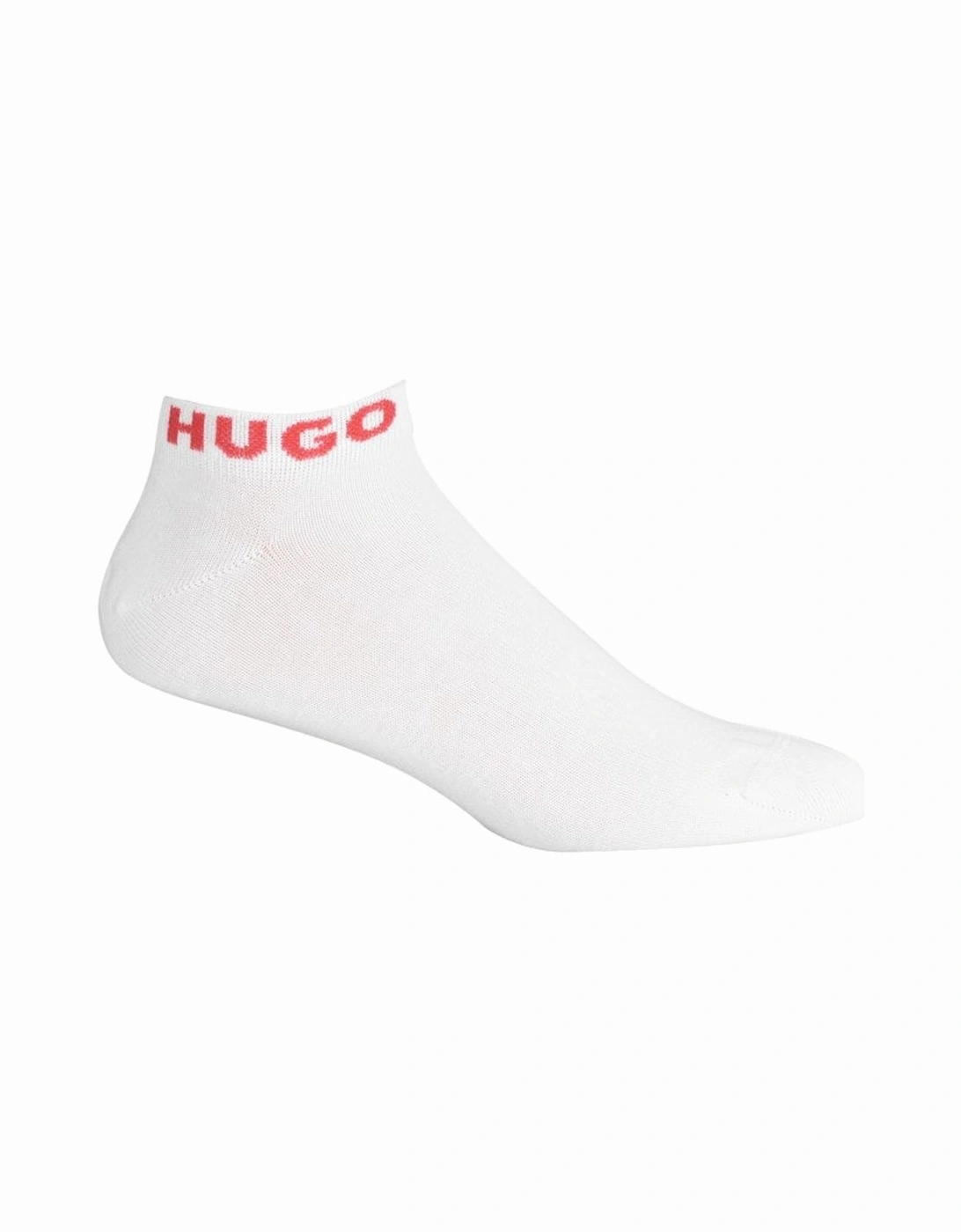 3-Pack Red Logo Trainer Socks, White