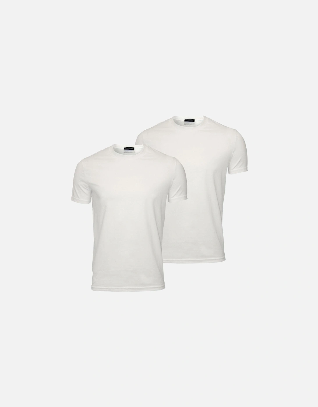 2-Pack Jersey Cotton Stretch Crew-Neck T-Shirts, White, 9 of 8