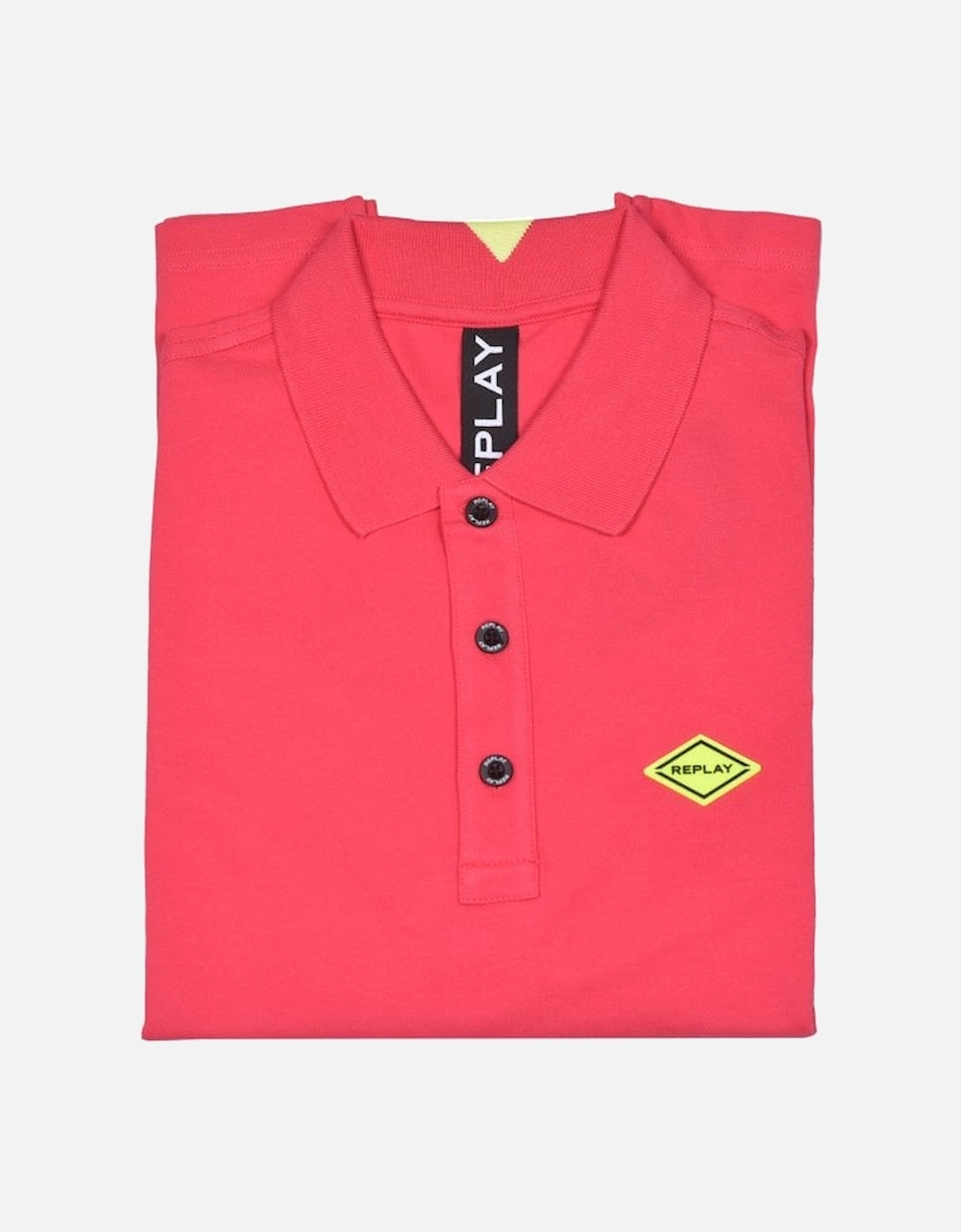 Stretch Pique Polo Shirt, Neon Pink