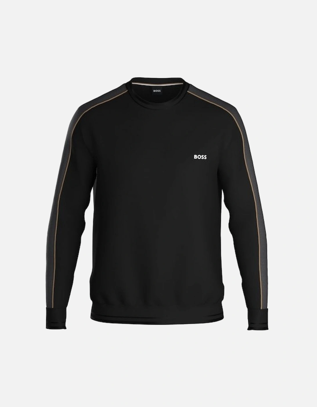 Stripe Luxe Jersey Sweatshirt, Black, 2 of 1