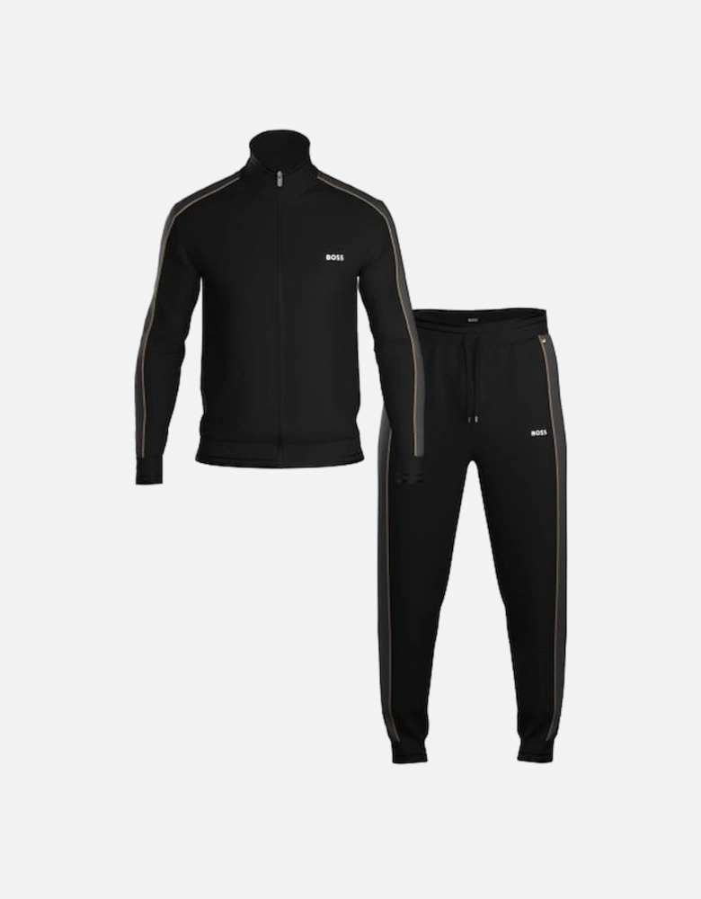 Stripe Luxe Jersey Tracksuit, Black