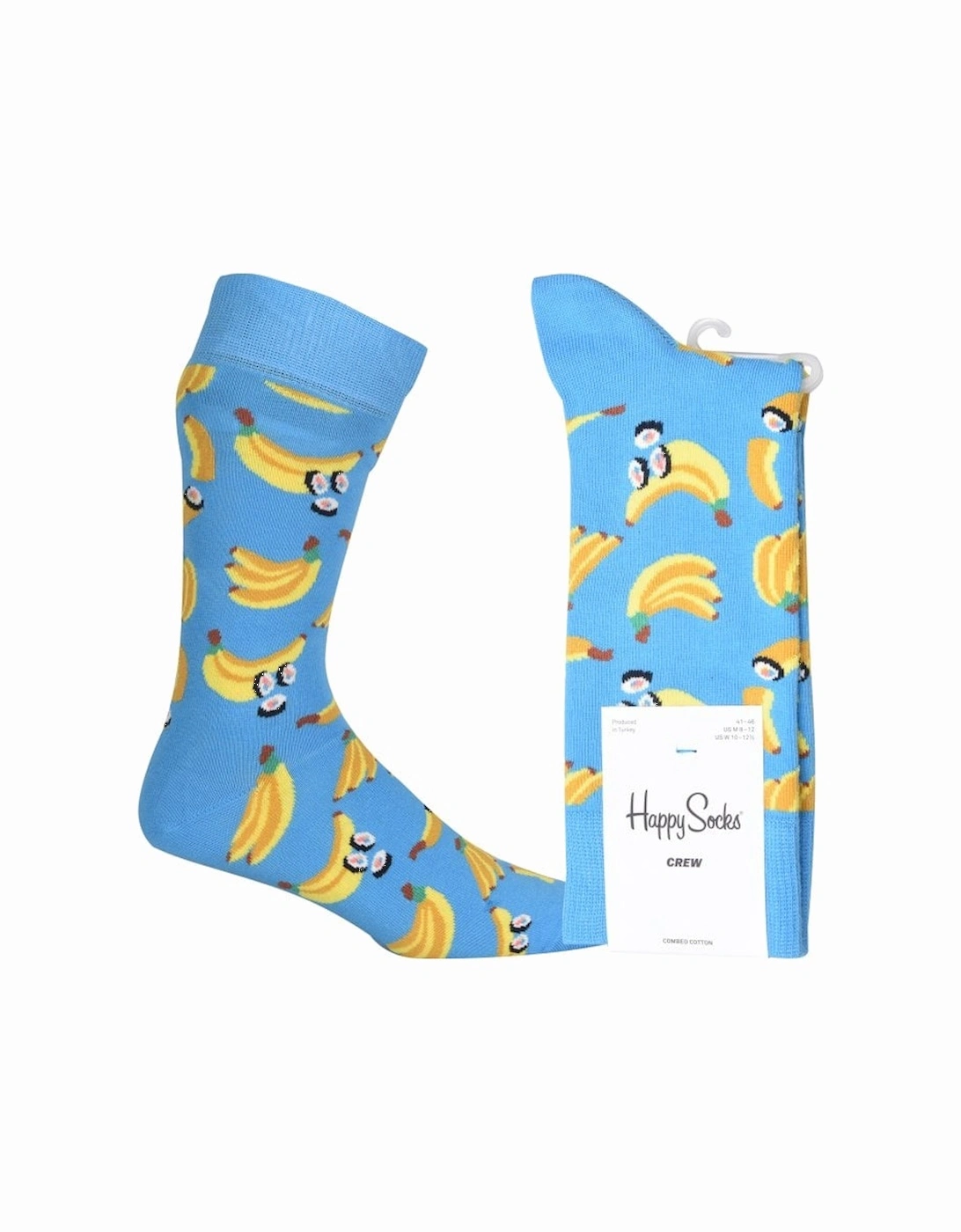 Banana Sushi Socks, Blue, 4 of 3