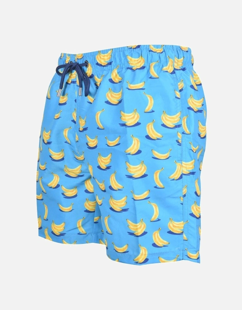 Bananas Print Swim Shorts, Blue