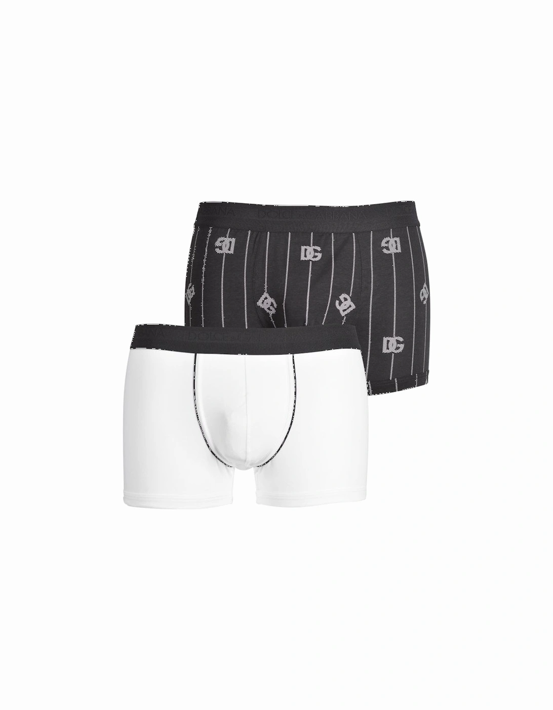 2-Pack DG Logo & Stripes Boxer Trunks, Black/White, 6 of 5
