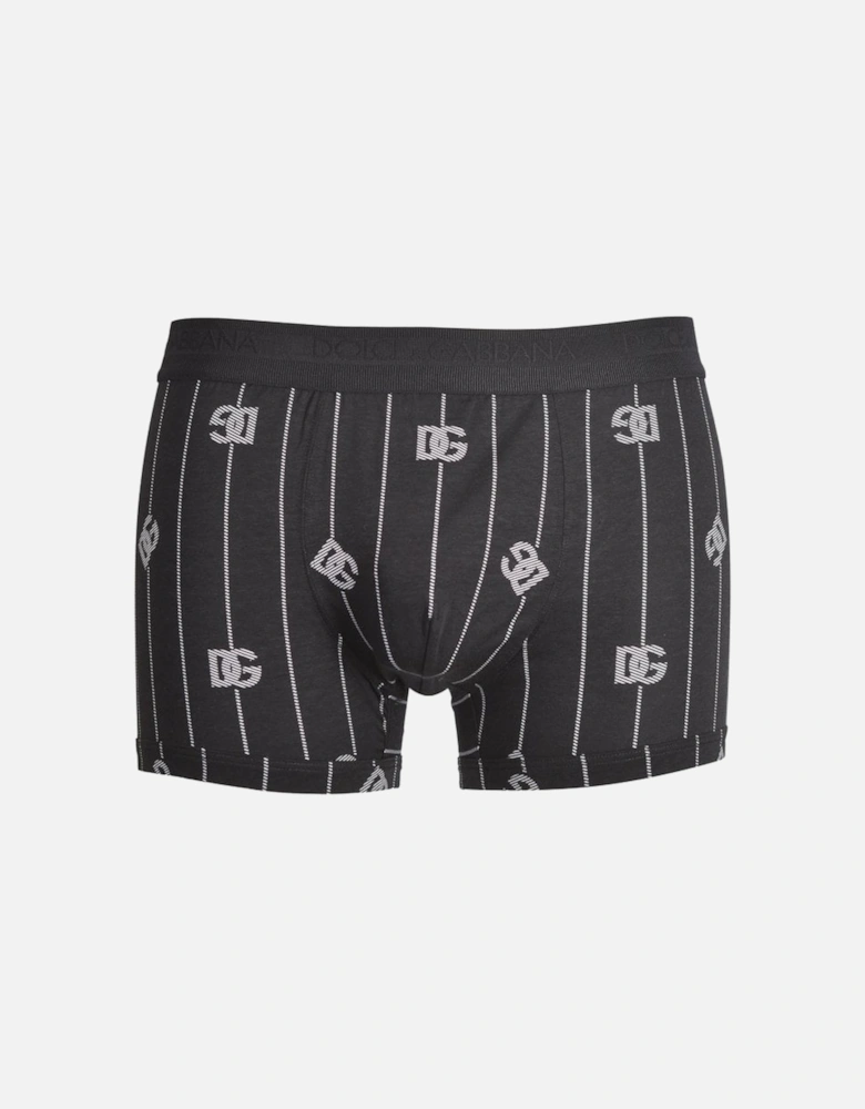 2-Pack DG Logo & Stripes Boxer Trunks, Black/White