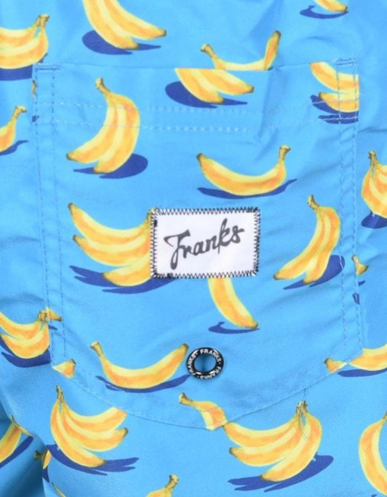 Bananas Print Swim Shorts, Blue