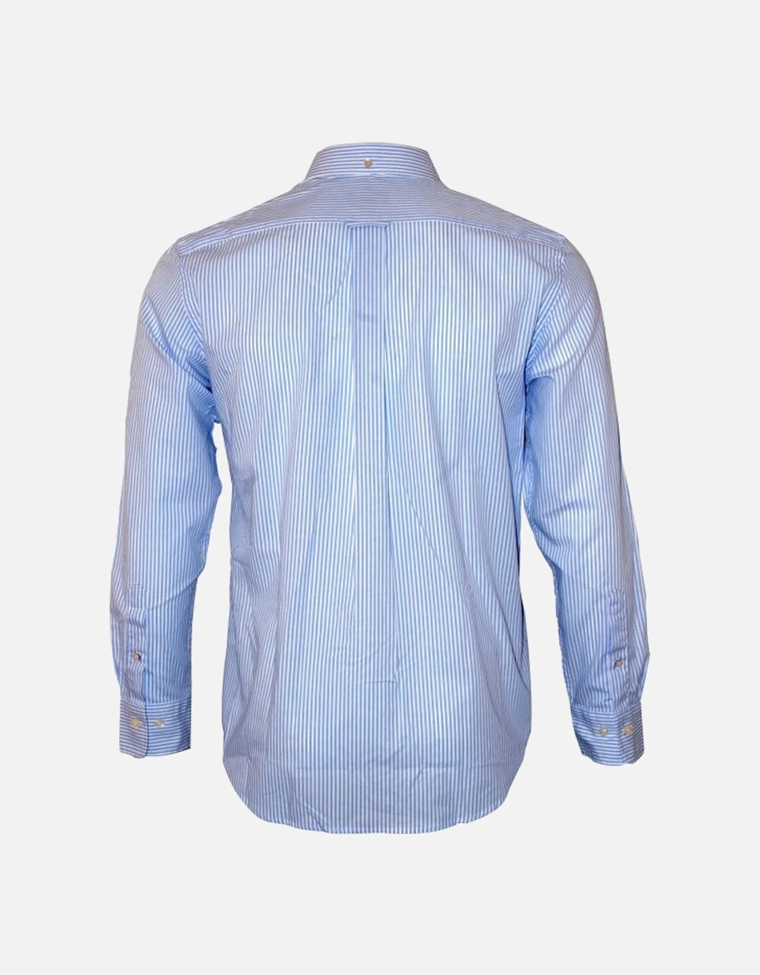 Regular Fit Broadcloth Banker Stripe Shirt, Capri Blue