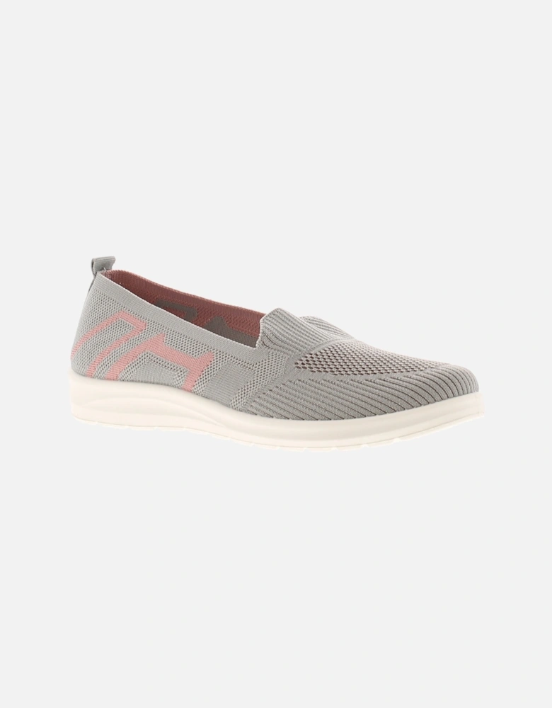 Womens Flat Shoes Knit Slip On grey UK Size