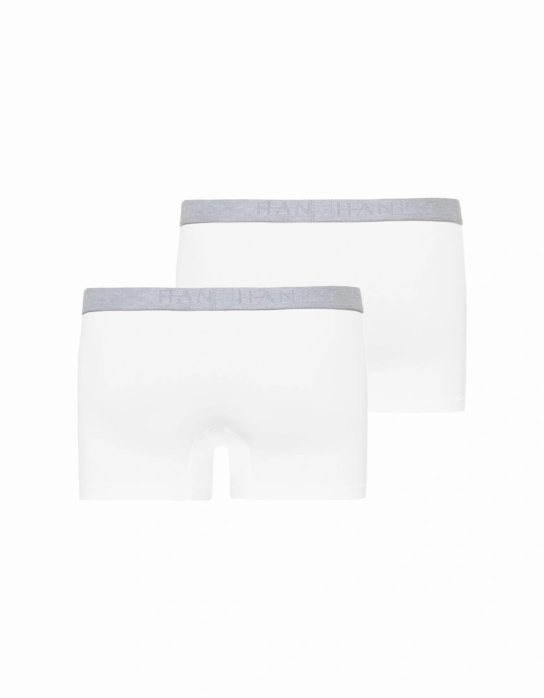 2-Pack Cotton Essentials Boxer Trunks, White