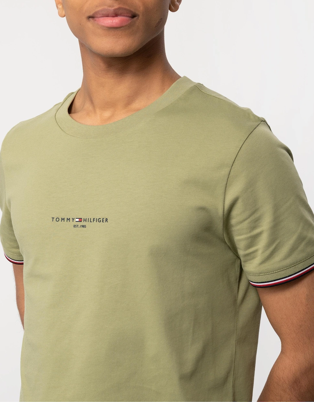 Tommy Logo Tipped Mens T-Shirt