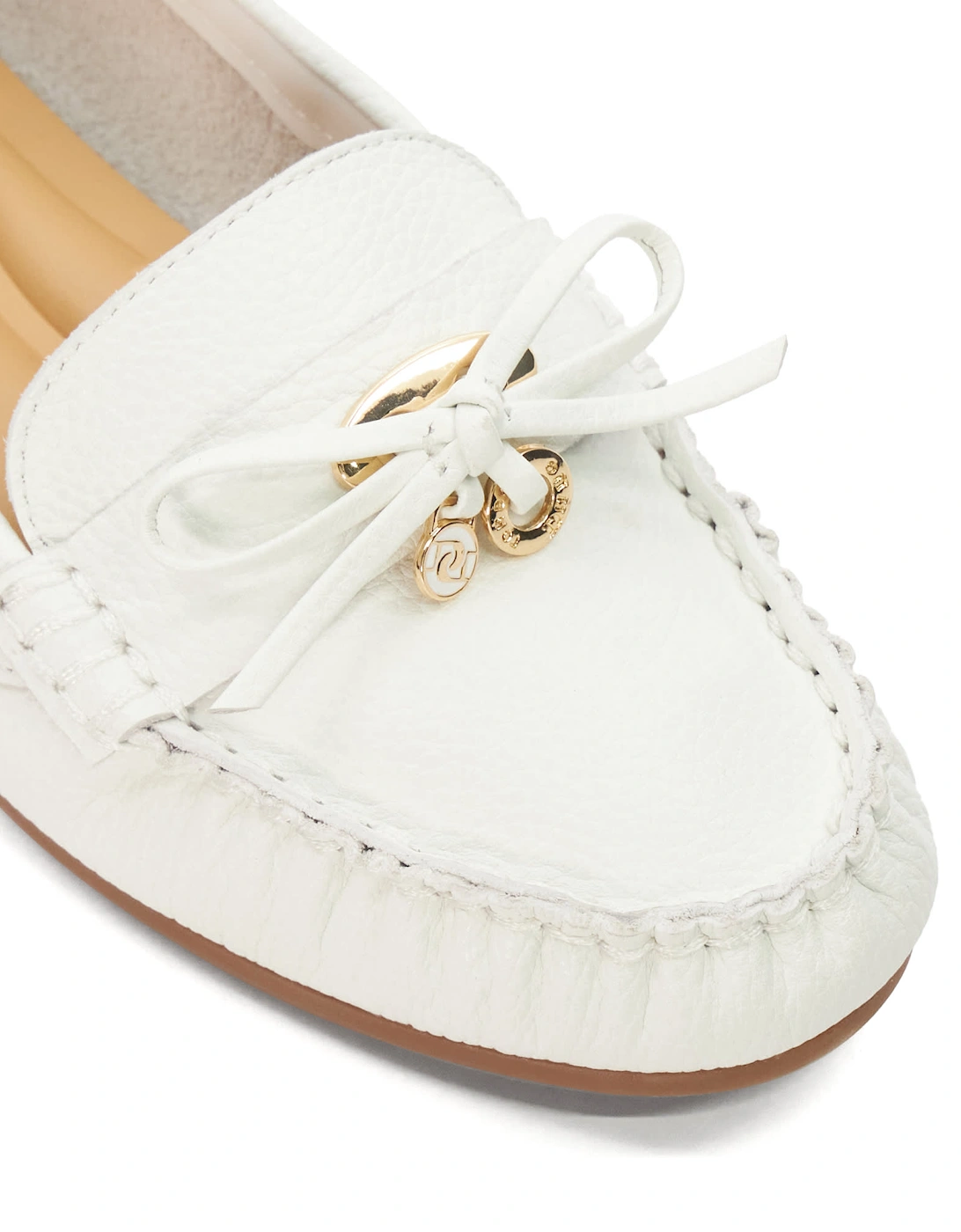 Ladies Grovers - Leather Moccasins With Bow Detail
