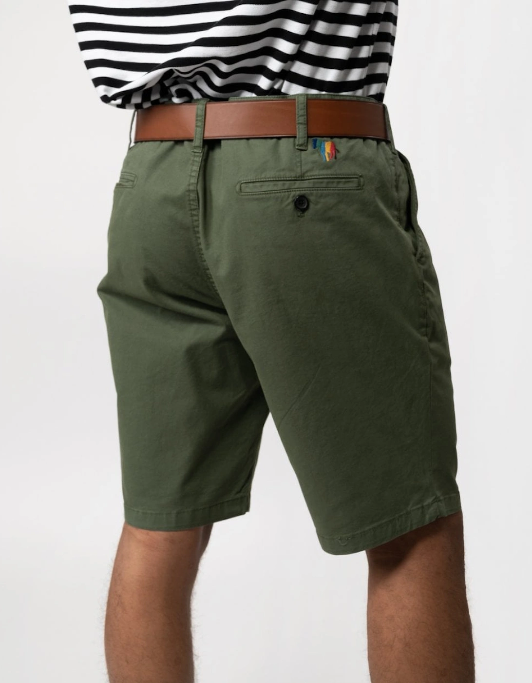 Mens Cotton Twill Broad Stripe Zebra Shorts