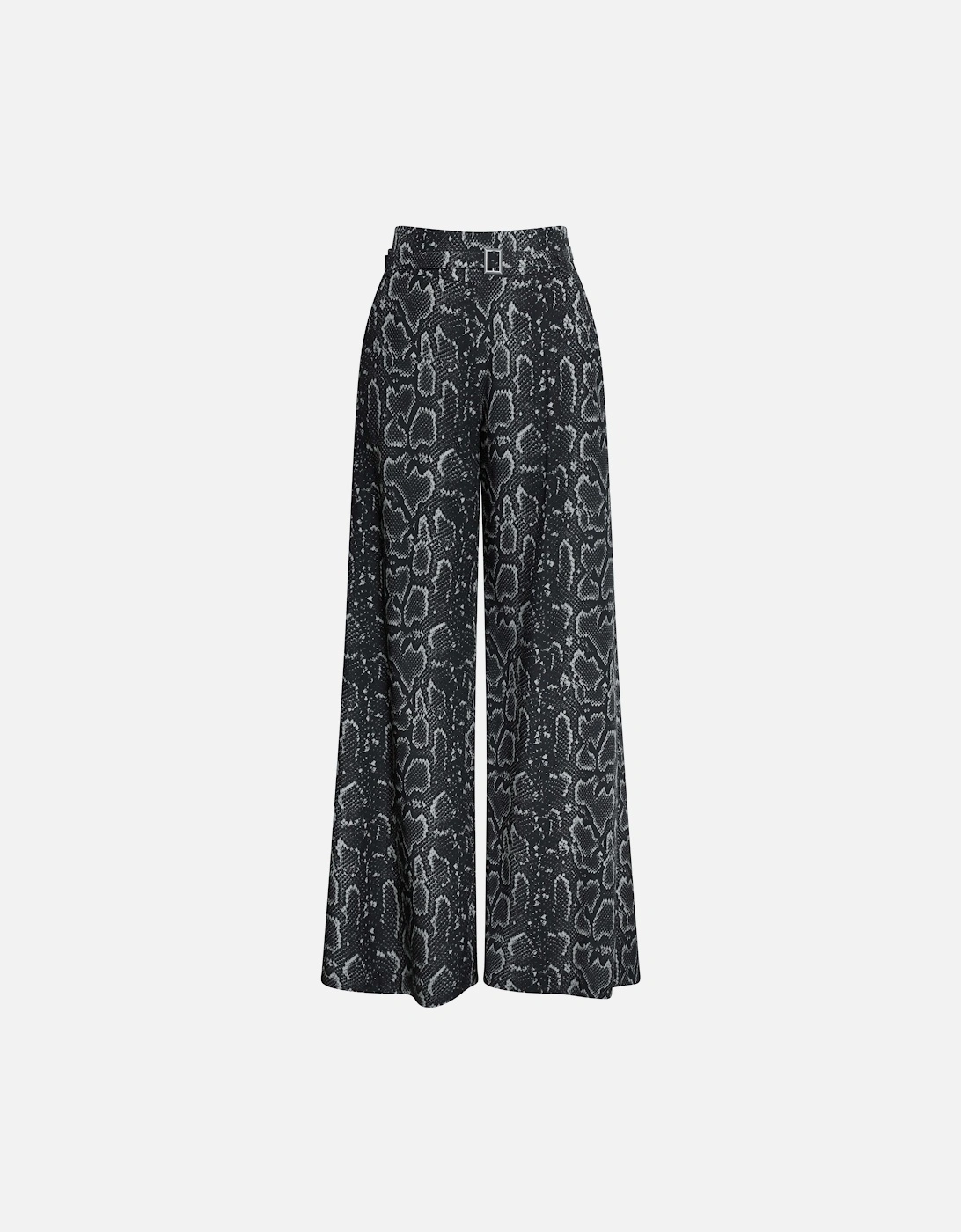 Python Print Trousers Black-Beige
