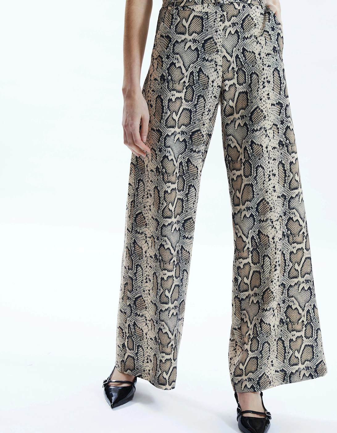 Python Print Trousers Beige, 6 of 5