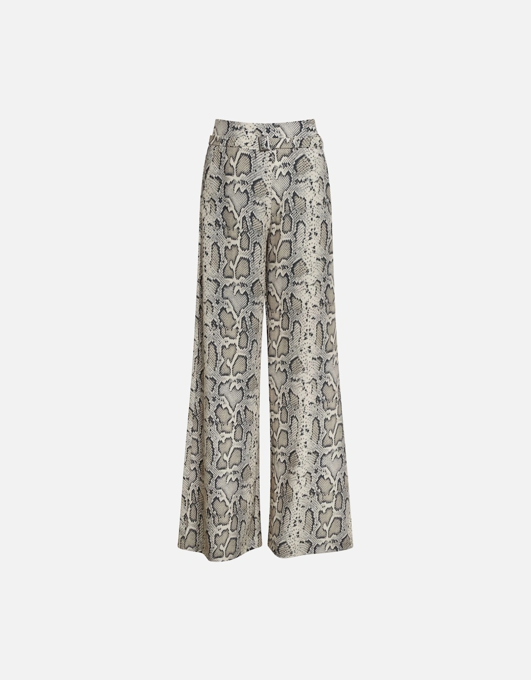 Python Print Trousers Beige