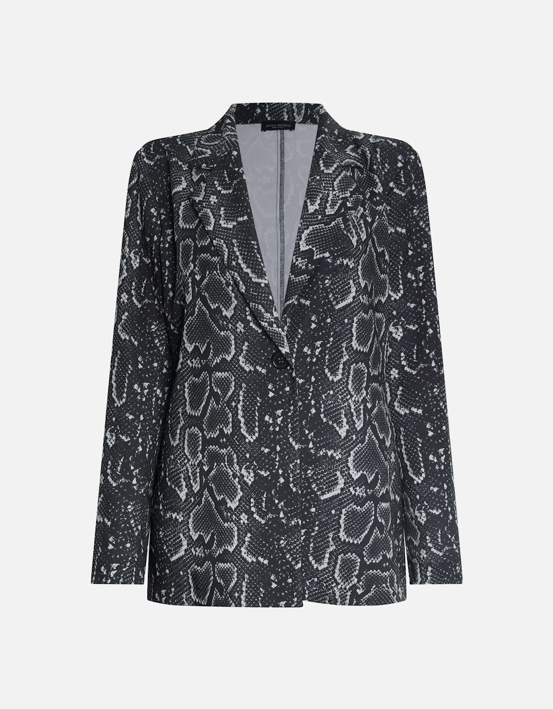 Python Print Blazer Black-Beige