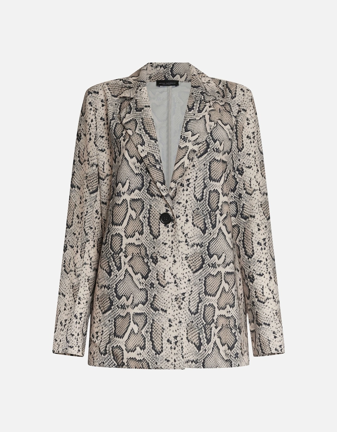 Python Print Blazer Beige