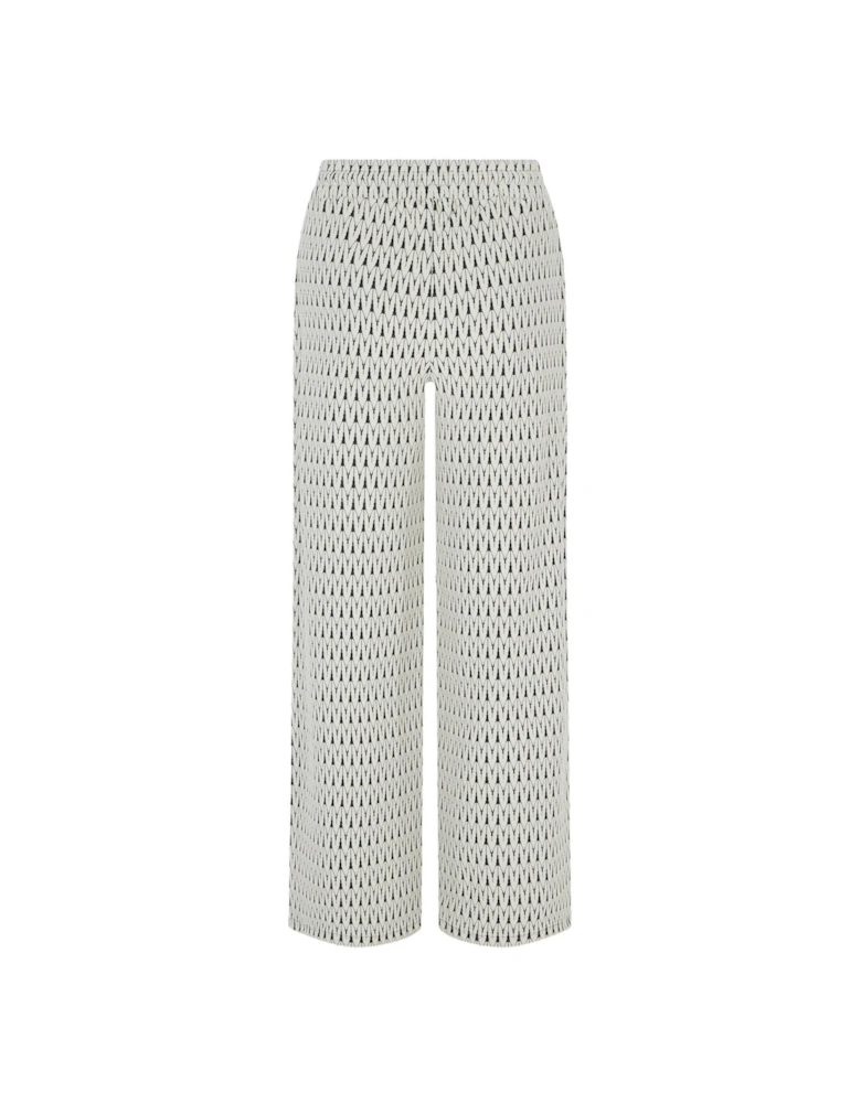 Ivory Jacquard Wide Trouser