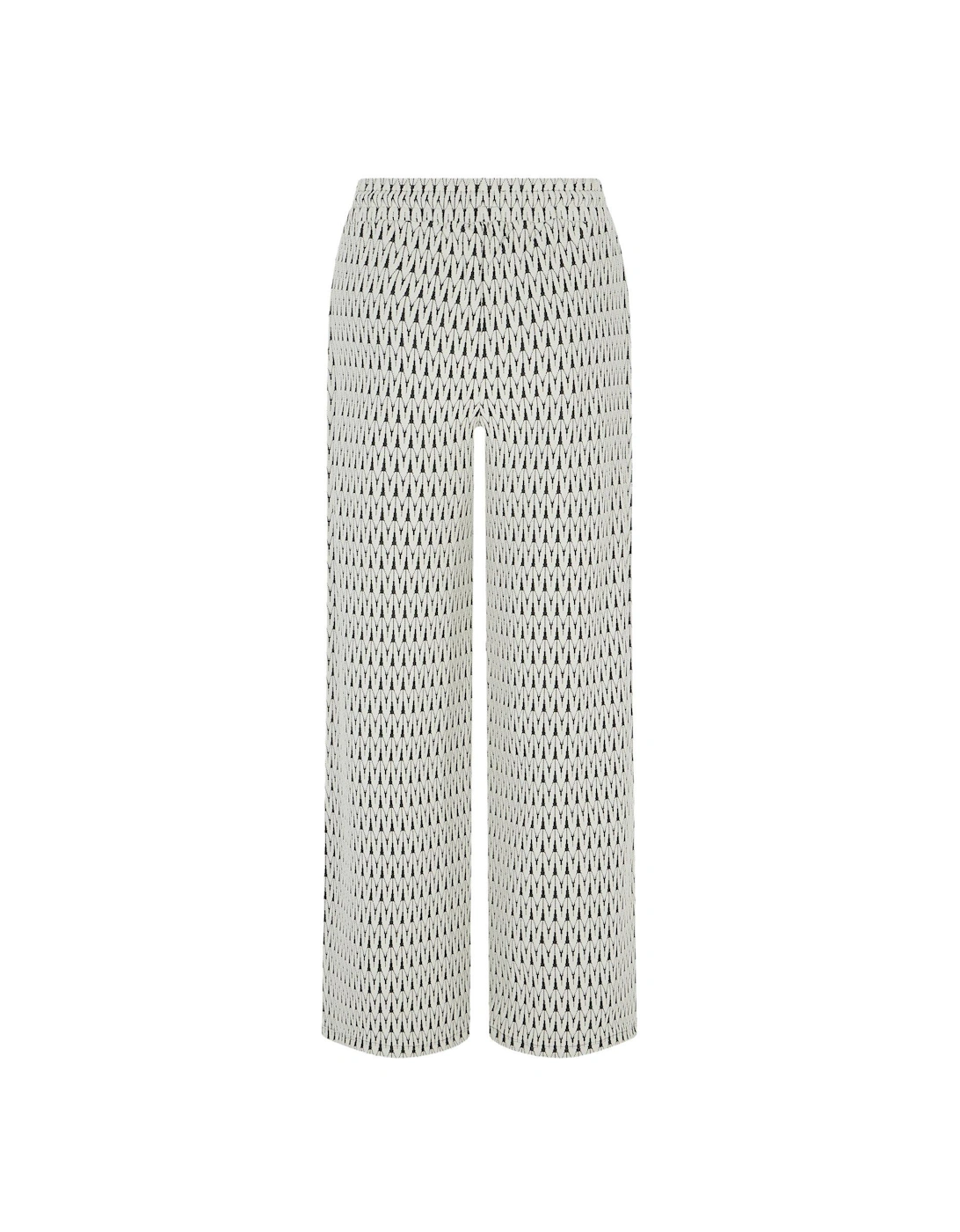 Ivory Jacquard Wide Trouser