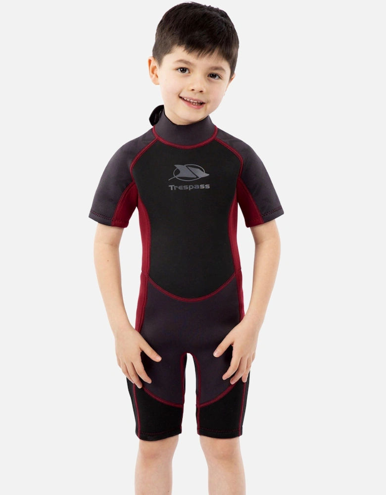 Kids Milo 3mm Back Zip Shortie Wetsuit - Black