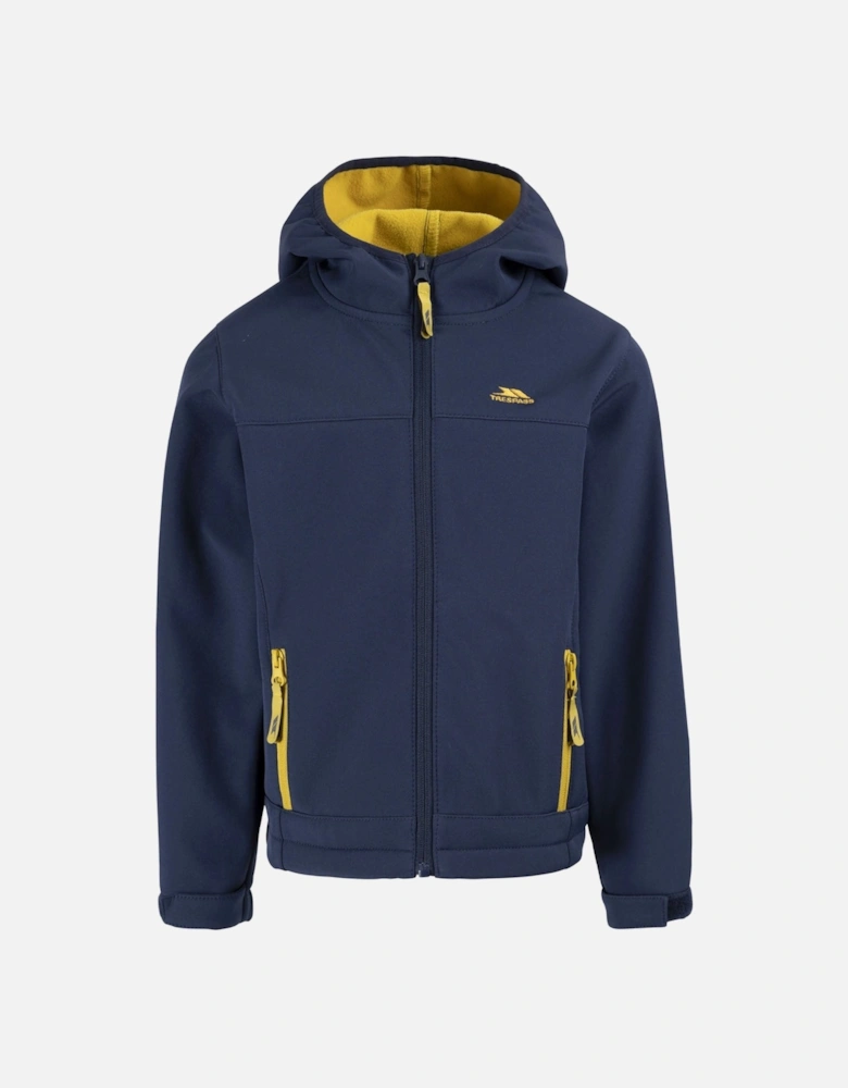 Kids Faster Walking Softshell Jacket - Navy/Sulphur