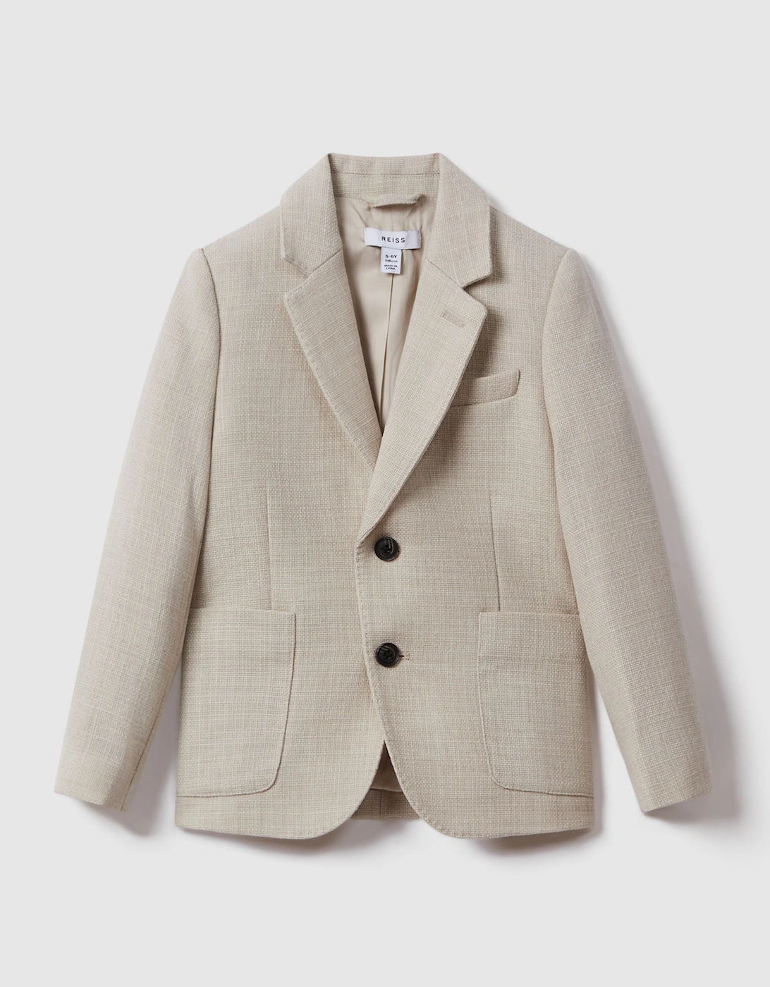 Textured Wool Blend Single Breasted Blazer, 2 of 1