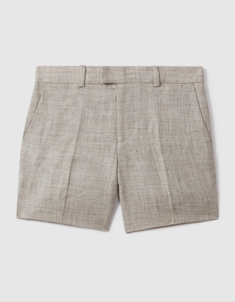 Tailored Linen Side Adjuster Shorts