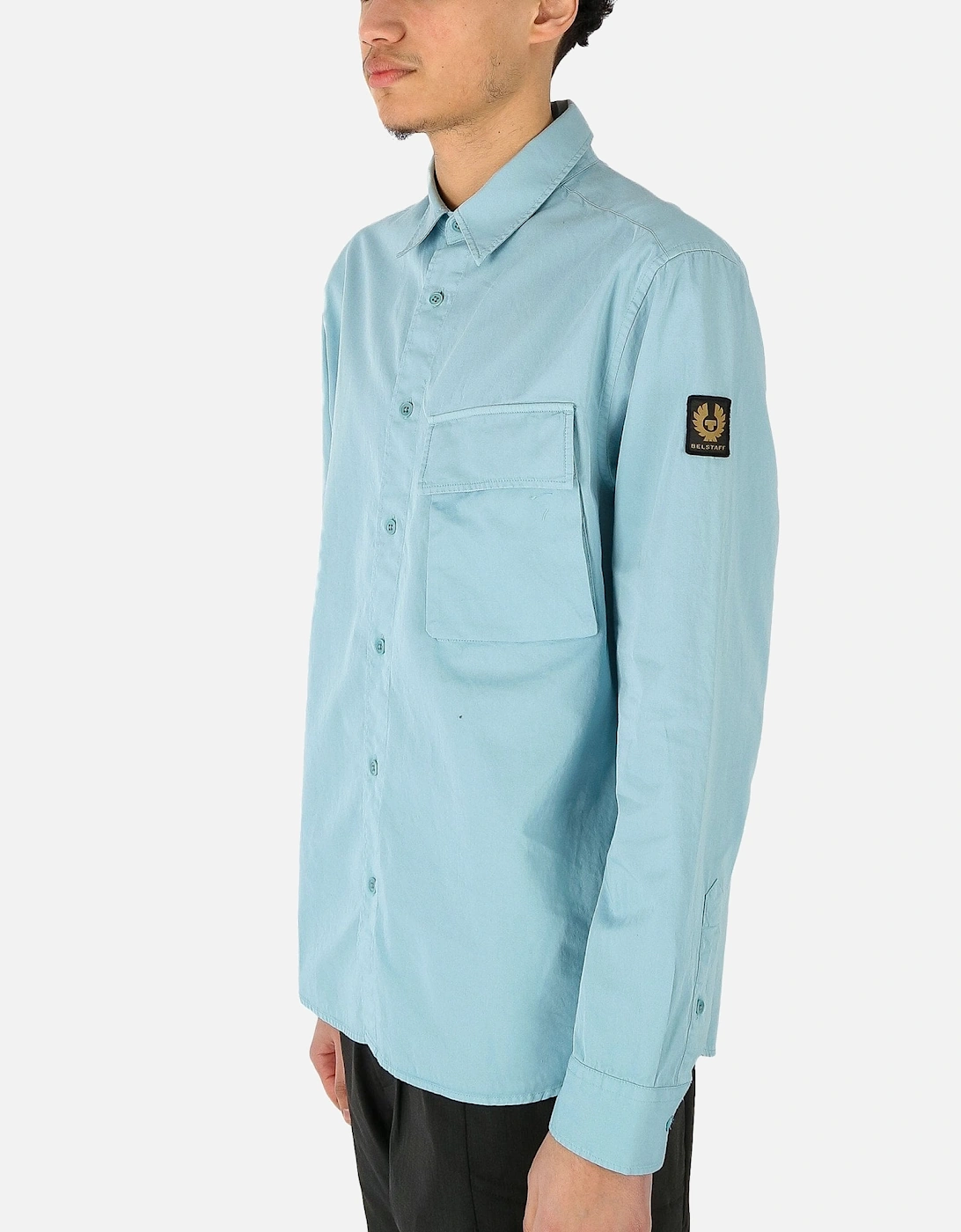 Scale Blue Chest Pocket Shirt
