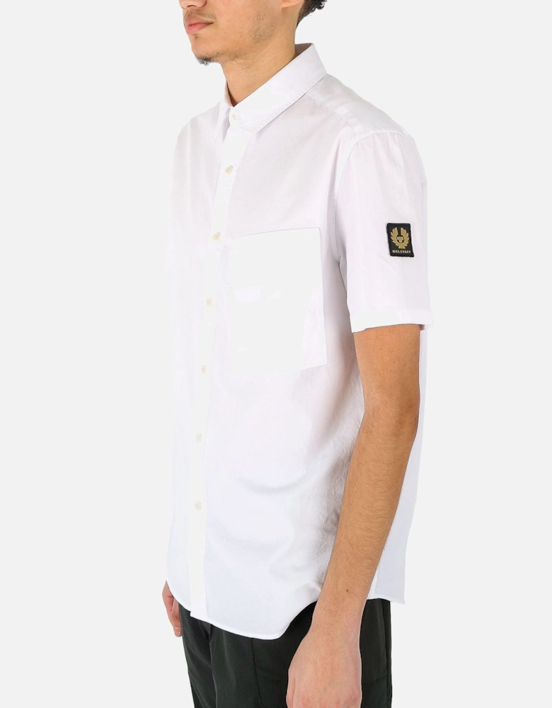 Scale SS Chest Pocket White Shirt
